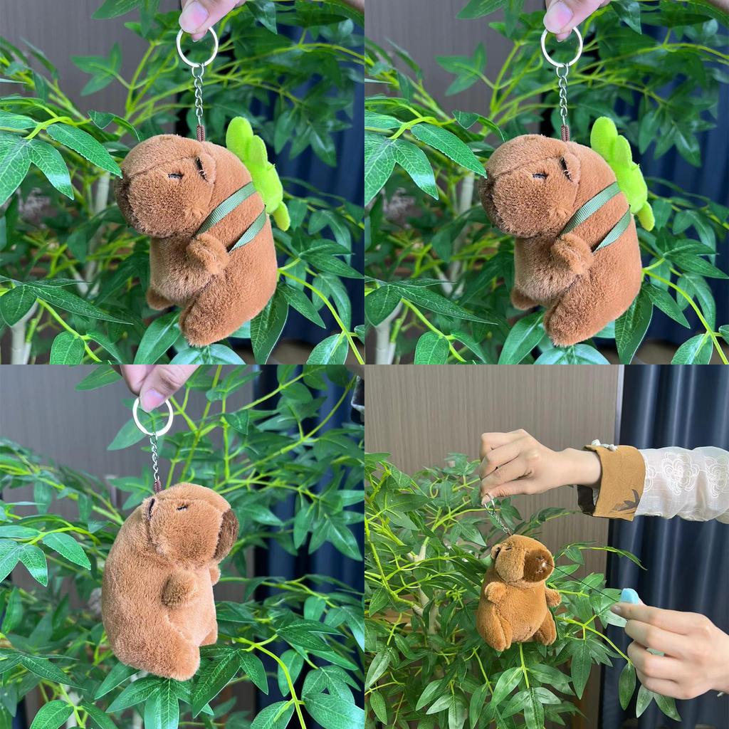 Adorable Plush Capybara Keychain Creative Animal Keyring Soft Toy Bag Charm