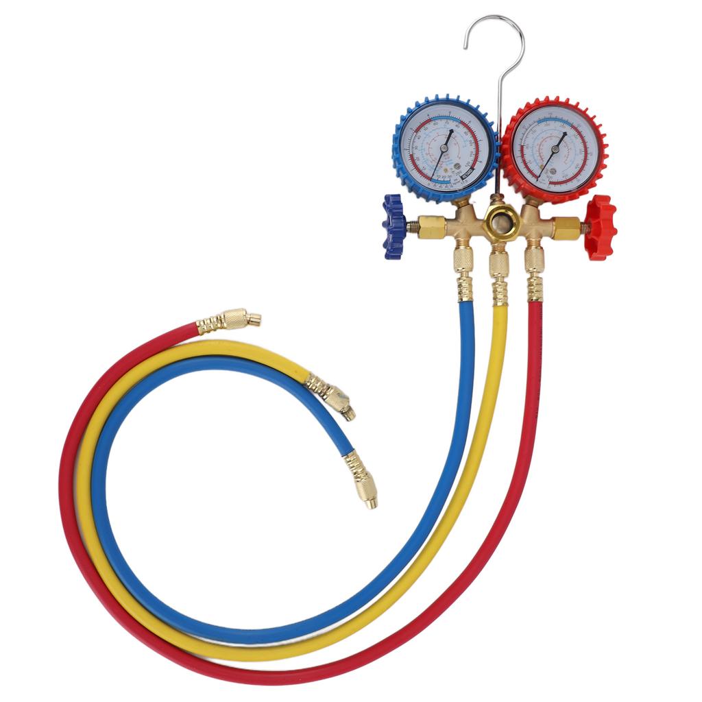 AC Diagnostic Manifold Gauge R22 R12 R404 R134 Double Head Anti Shock Vacuum Pressure AC Gauge Set