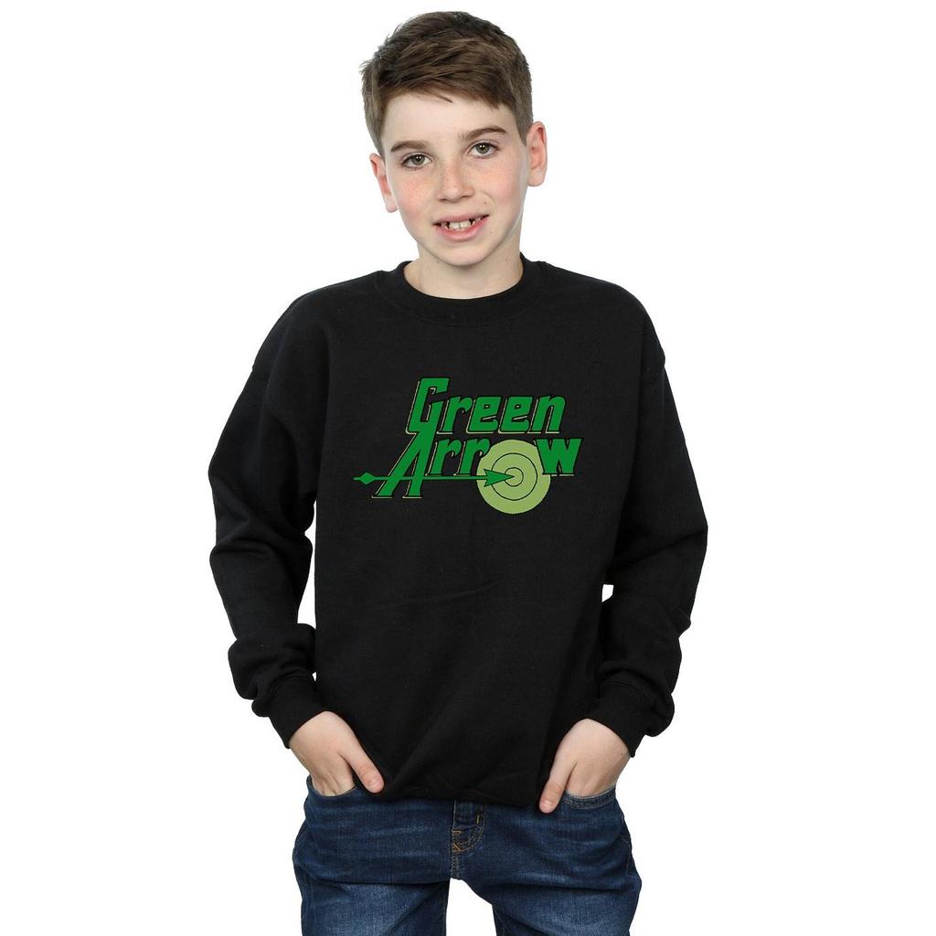 DC Comics Boys Green Arrow Text Logo Sweatshirt