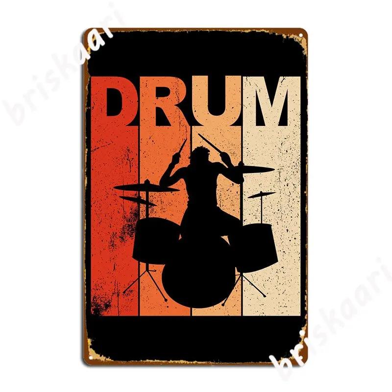 Drum Vintage Poster Metal Plaque Poster Design Wall Cave Plaques Bar Cave Tin sign Posters 20X30CM
