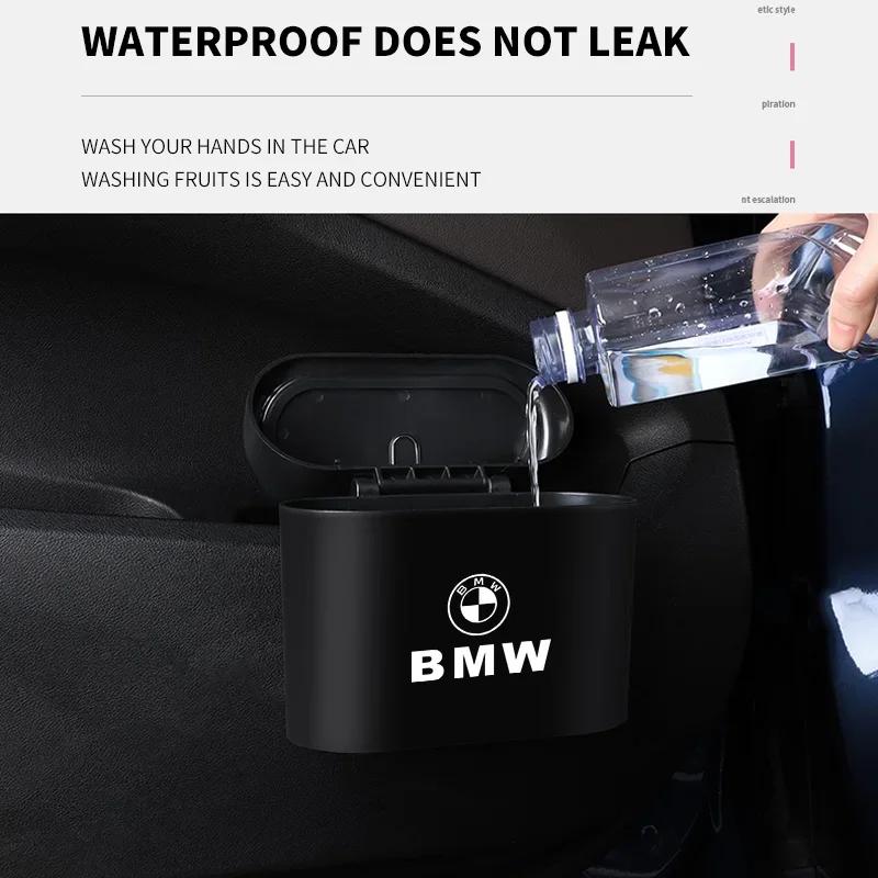 XWFVI1 Car Trash Bin Hanging Vehicle Garbage Dust Case Storage Box For BMW M Performance E36 E60 E90 X2 X1 X3 X5 E46 E39 E70 M3 M5 M6
