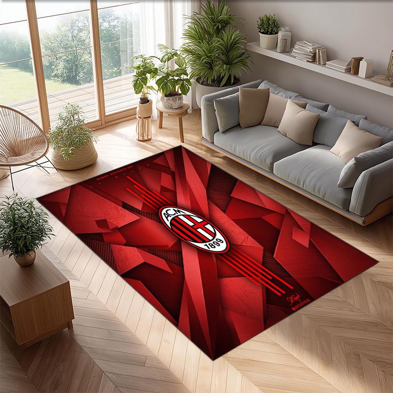 AC Milan Printed Flannel Area Rug Non Slip Soft Polyester Floor Carpet Indoor Decor Mat for Bedroom Living Room Sofa Game Room Home Decoration