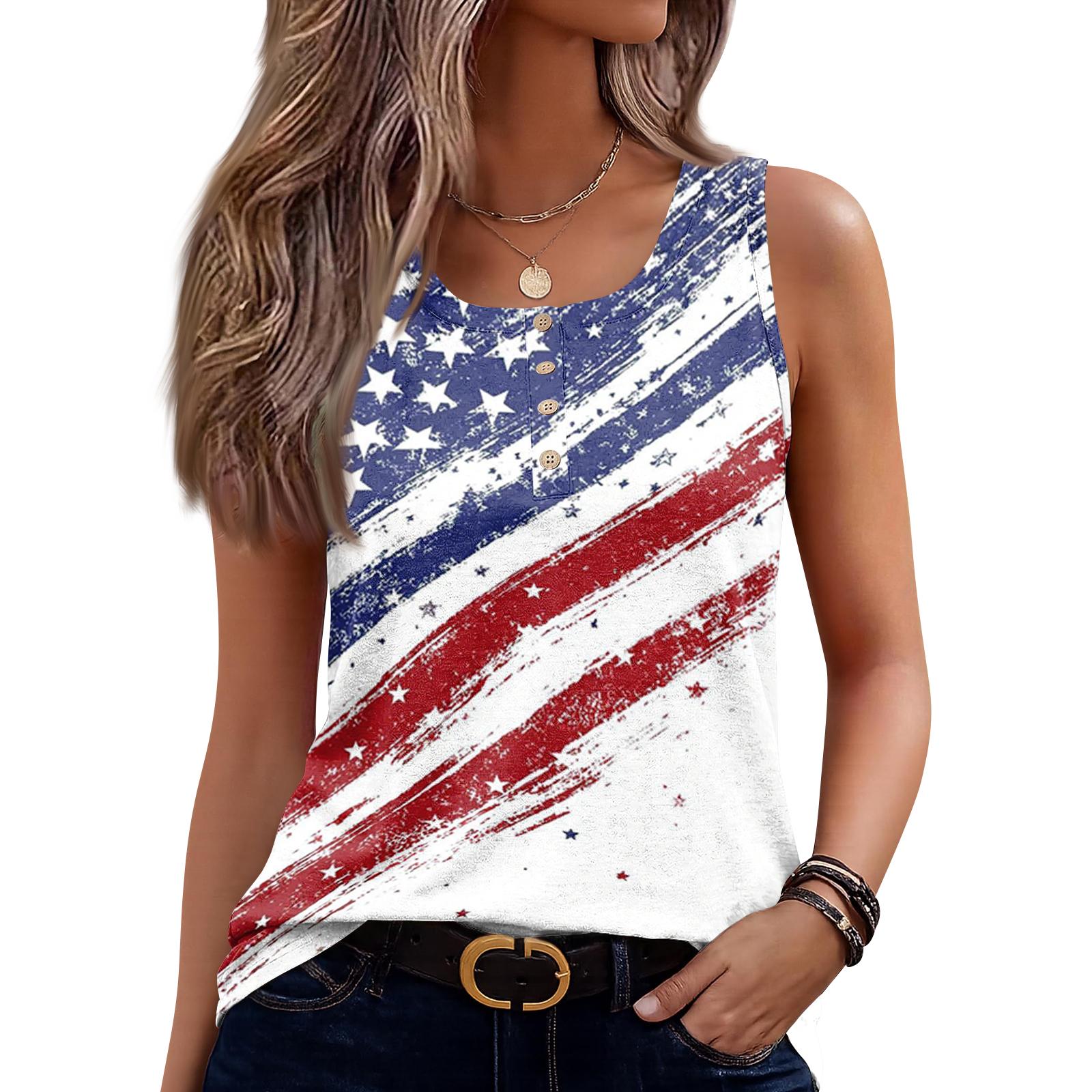 

Square Collar Tank Top Women Print Tank Tee Casual Loose Fit Sleeveless Shirt XL