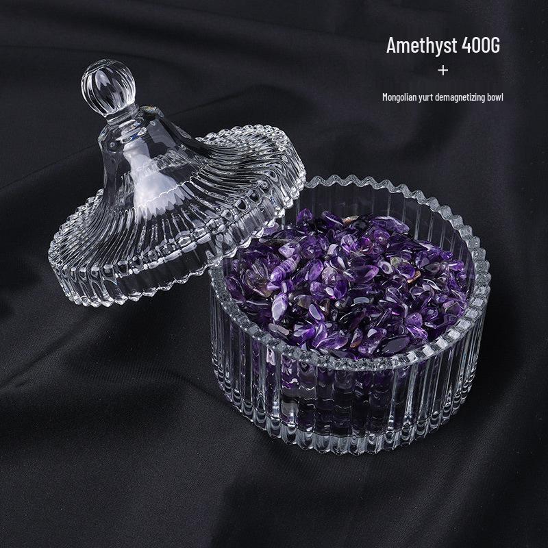 Natural White Crystal Stone Purification Bowl for Jewelry Storage