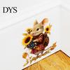 Creative Soft Decoration Gifts Mouse Wall Stickers, Waterproof PVC Autumn Retro Fairy Tale Decals, Removable Peel Versatile Home Embellishments