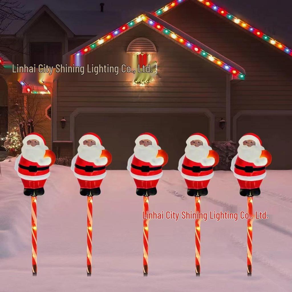 2025 Solar Weihnachts-Weihnachtsmann und Schneemann Leuchtende Lichterkette für Außendekoration