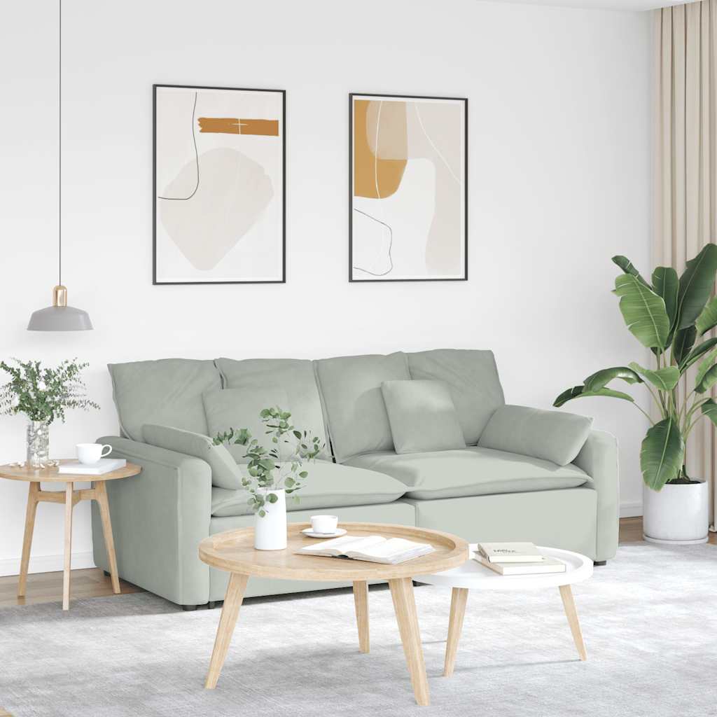 Modular Sofa with Cushions Light Grey