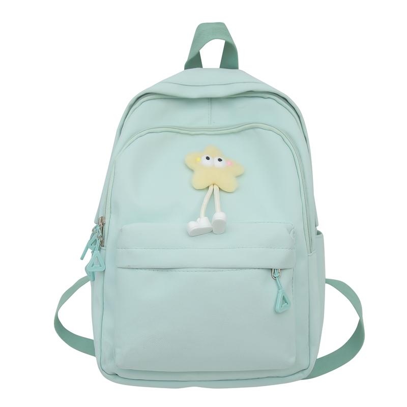 

Жіночий невеликий рюкзак. Дитячий симпатичний рюкзак. Одноколірний шкільний портфель зелений