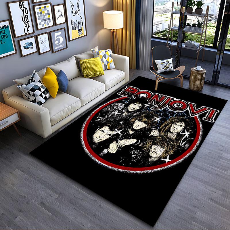 Band-Gruppe Retro-Stil Teppich geeignet als rutschfeste Matte für das Wohnzimmer oder Schlafzimmer Sofa