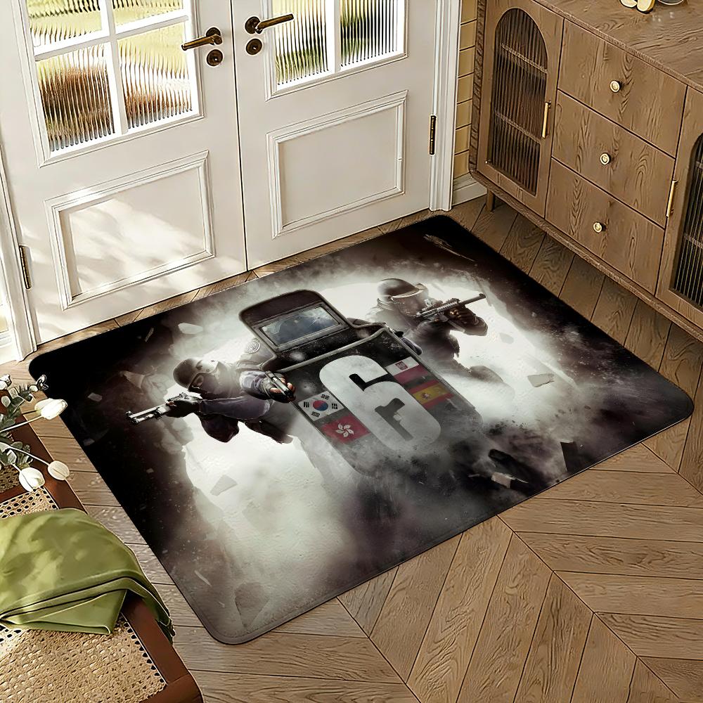 Tom C-Clancys R-Rainbow Six Siege Game Floor Mat Soft Thickened Non-Slip Bedroom Living Room Door Mat Home Decor Flannel Rugs