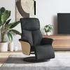 Recliner with Footrest Black Synthetic Leather