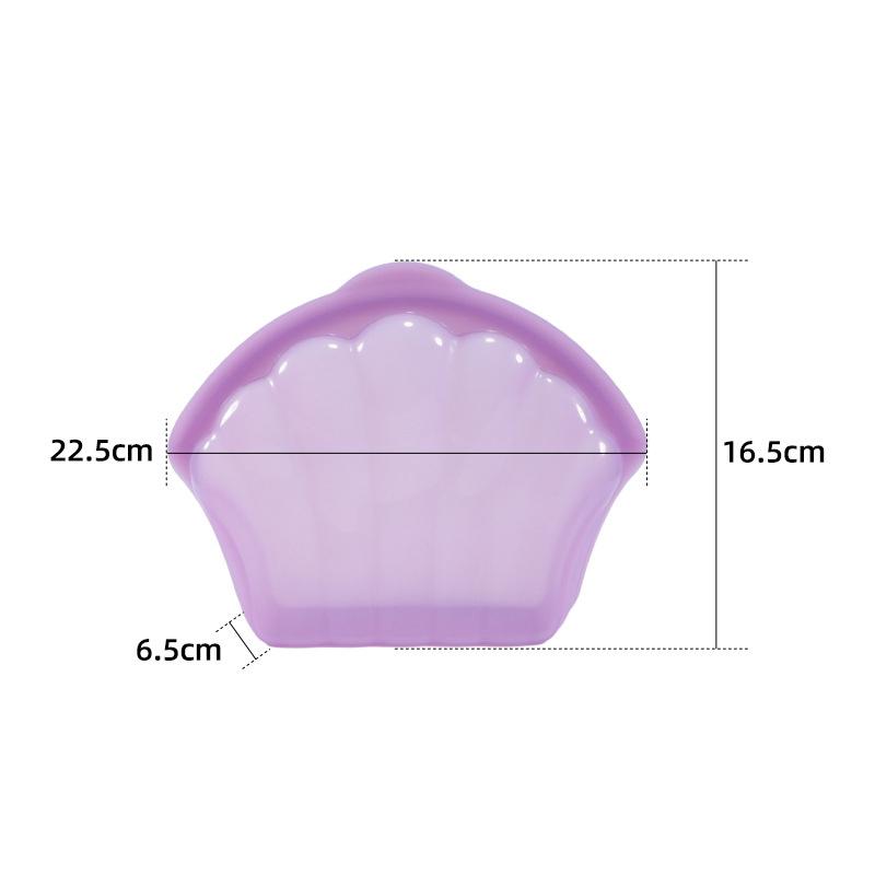 

1/2Pcs Shells Shape Silicone Fresh Keeping Bag Reusable Food Grade Ziplock Container For Home Kitchen Refrigerator Storage Bag