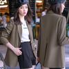 Outono feminino moda casaco entalhado preto blazers manga longa jaquetas sólidas entalhados topos