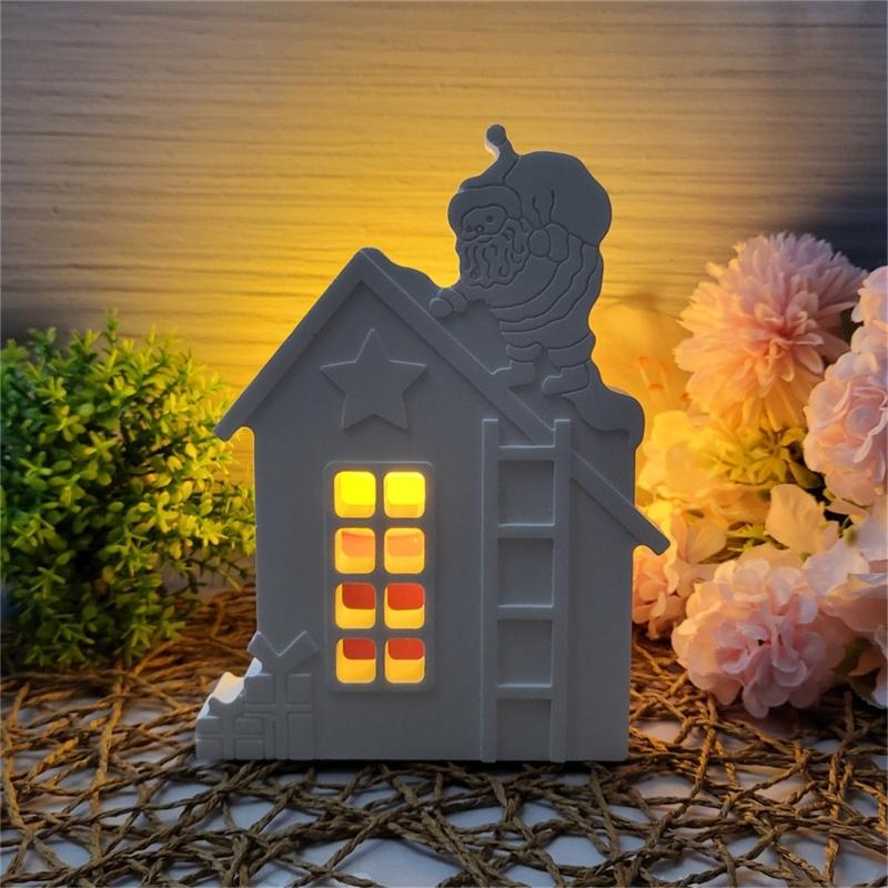 Christmas House Resin Silicone Molds Silicones Concrete Cement Moulds Christmas House Silicone Molds for Epoxy Resin
