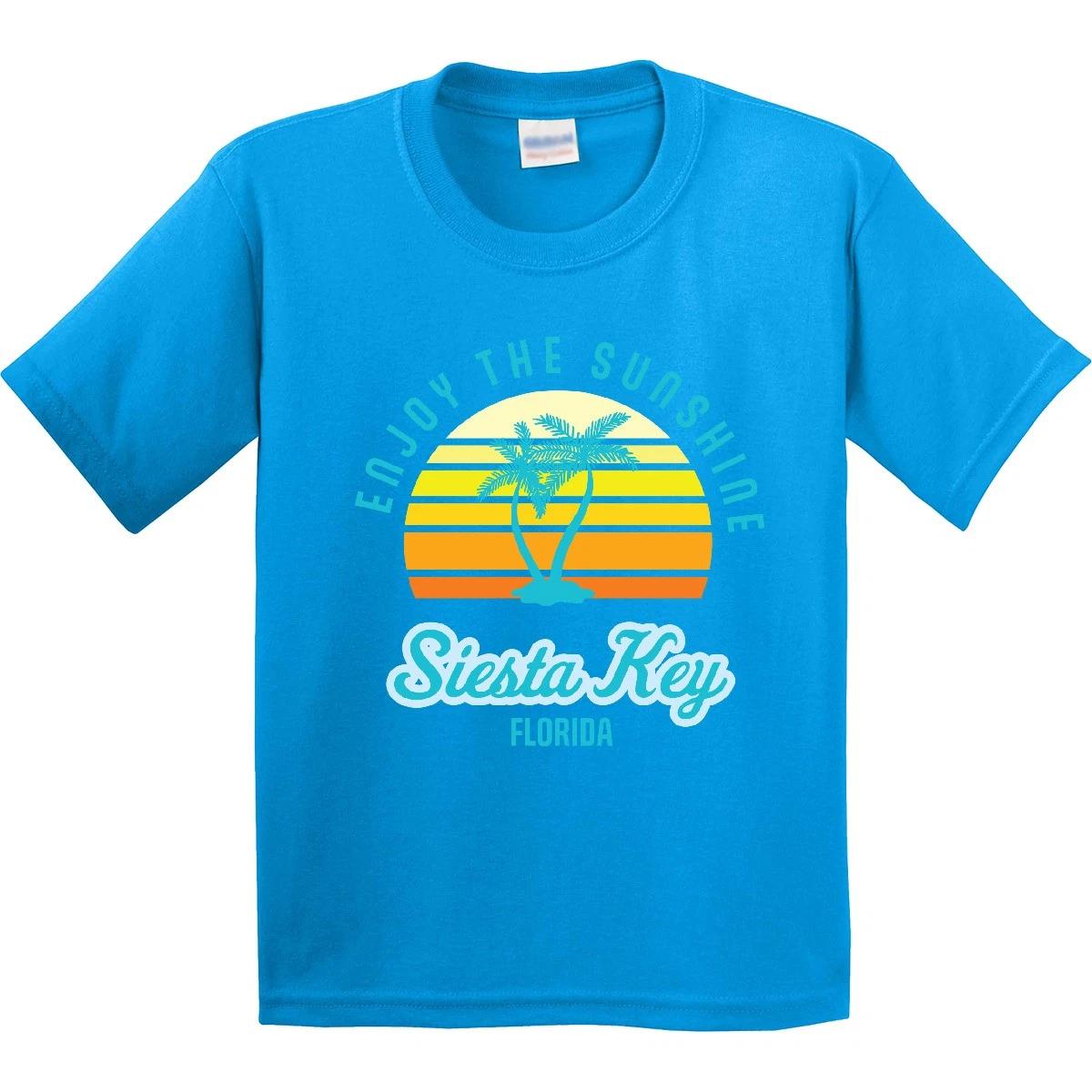 Inktastic Summer Enjoy The Sunshine Siesta Key Florida In Blue Youth T-Shirt Tee 130