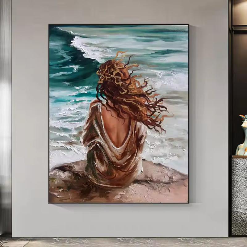 Figurenmalerei Sexy Frauen Strand Leinwand Ölgemälde Druck auf Leinwand Abstrakt Boho Porträt Poster Wandkunst Bilder Dekor