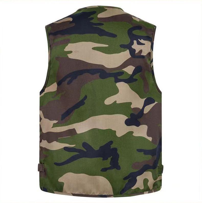 Gilet Mimetico Multitasche Resistente all'Usura da Uomo per Pesca, Fotografia e Lavoro all'Aperto.