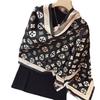 Autumn and Winter Versatile Clover Double Sided Imitation Cashmere Scarf Air Conditioning Warm Shawl with Imitation Wool Scarf Dual Use