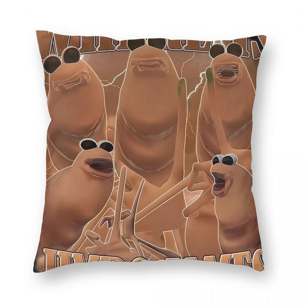 Marcus The Worm Robert Help Funny Meme Pillowcase Printed Polyester Cushion Cover Decor Pillow Case Cover Sofa Square 45X45cm