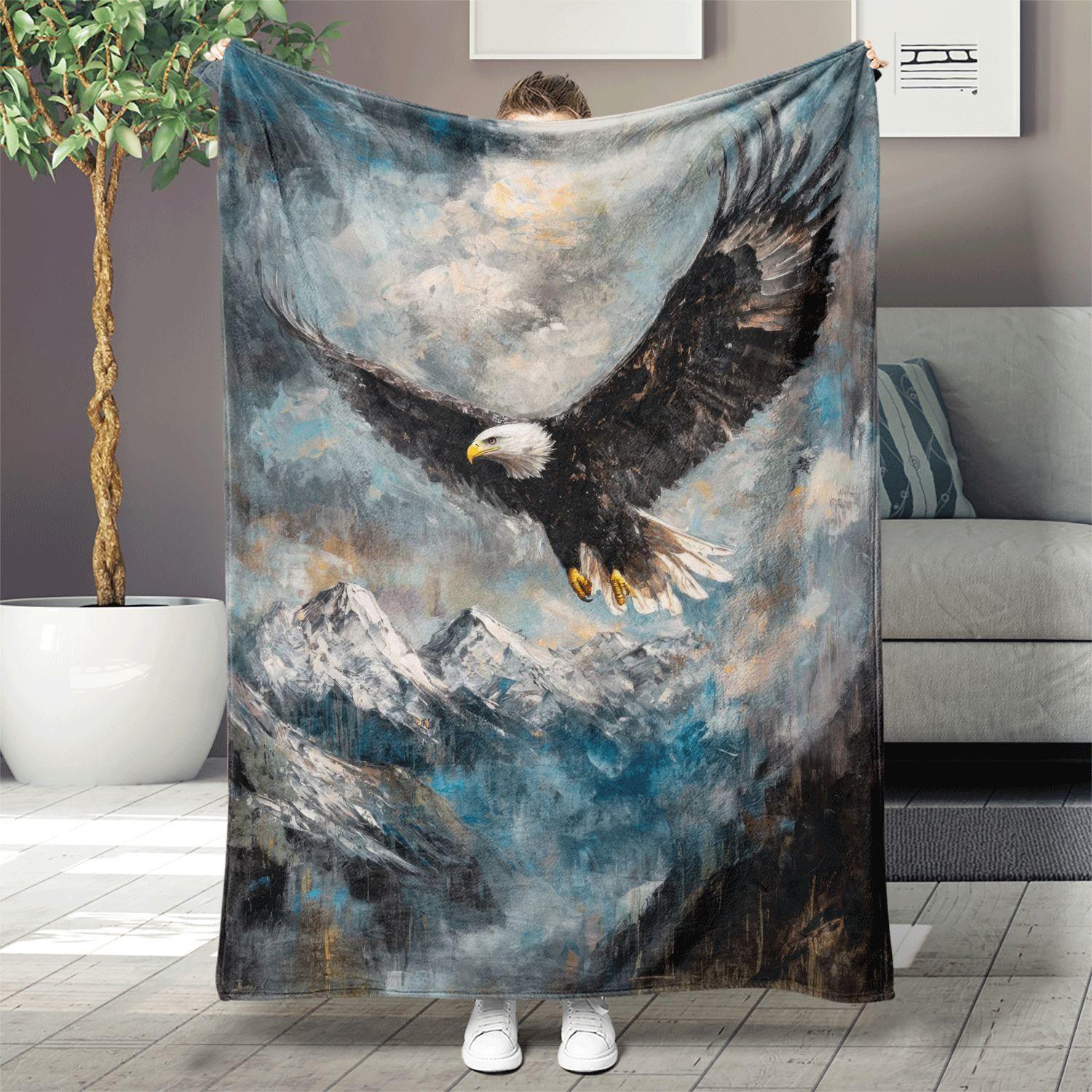 

A Fleece Blanket Featuring an Eagle Print, a Gift for African Girls, Granddaughters, And Daughters, Suitable for Holidays, Versa 130x150cm