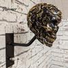 Decorative Helmet Rack Skull Motorcycle Holder, Wall Mount Display Rack, Design Hanger Gothic Motorbike for Home Decoration Stand