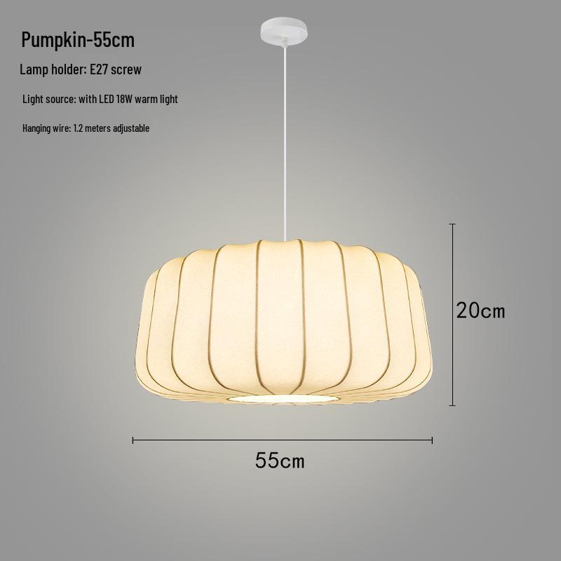 Zen Lantern: Japanese Silk Fabric Pendant Light for Bedroom, Dining Room, and Bar