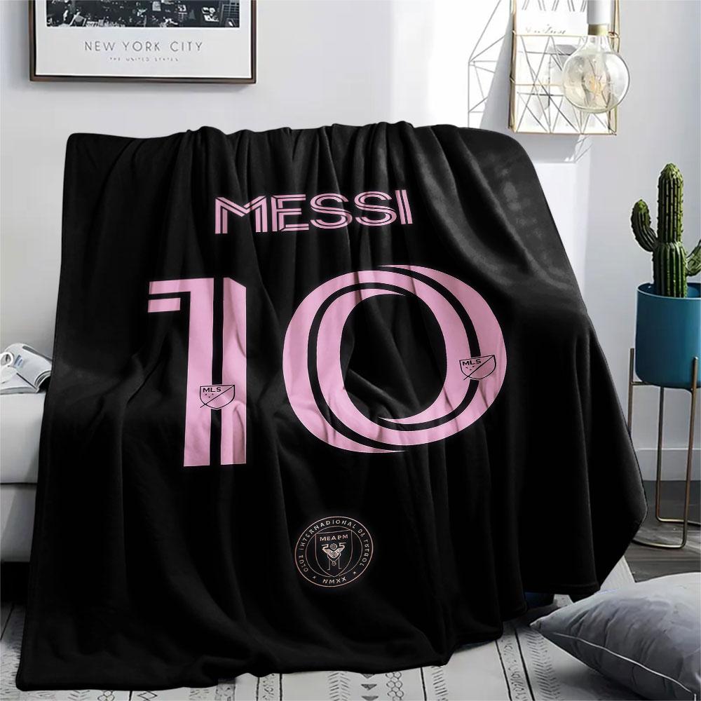 1PC Lionel Messi Patterned Flannel Blanket Suitable For All Seasons for Home Decor Warmth and Comfort Gifts Holiday Present