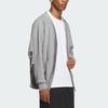 adidas All Szn Series Men Solid Color Letter Logo Embroidery Oversized Long Sleeve Knit Cardigan Medium Gray IX6815