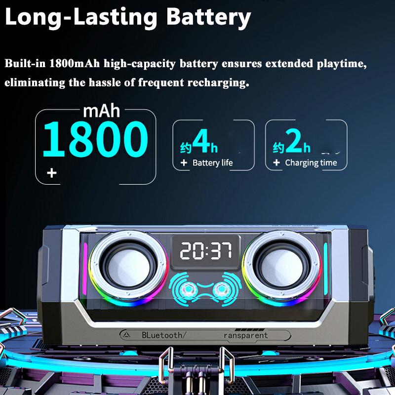 Mini Mecha Bluetooth Speaker Subwoofer RGB Ambient Light Soundbar Wireless TWS Connection Surround Music Box TF Card MP3 Player