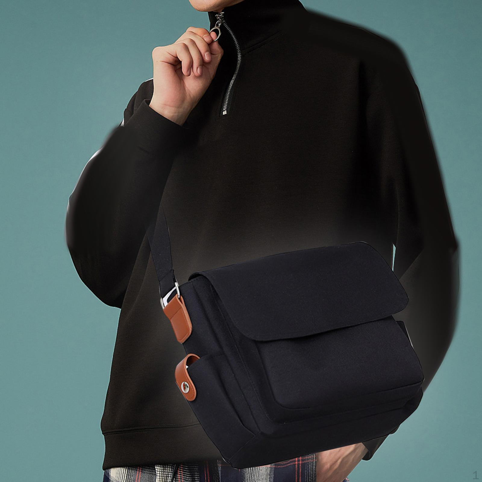 

Men Shoulder Bag Handbag Crossbody Shopping Zipper Closure Lightweight Pouch Tote for білий