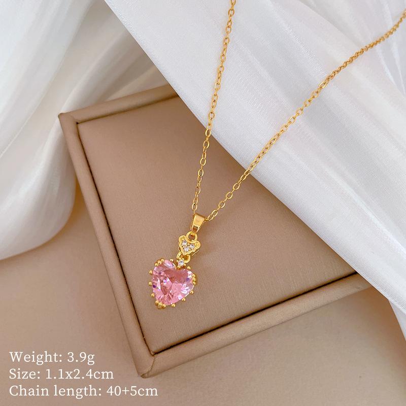 Mickey Head Heavy Industry Necklace Women'S Copper Micro-Inlaid Real Gold Electroplating Delicate Clavicle Chain Neck Chain