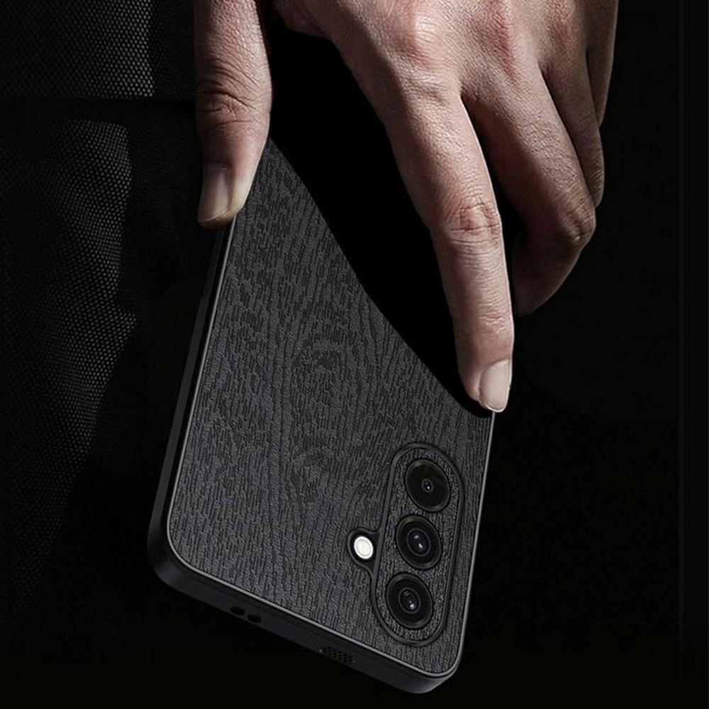 For Samsung Galaxy A57 5G Case Wood Texture PU Leather Coated PC TPU Phone Cover