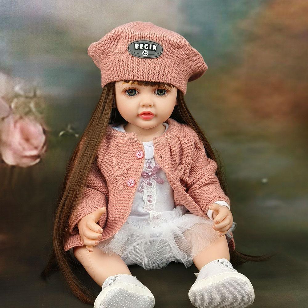 New Reborn Doll 55cm Full Glue Simulation Baby Doll Birthday Gift Girl Toy Doll
