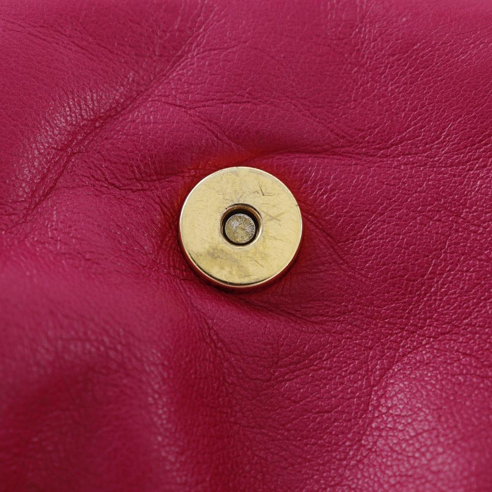 LOEWE Pochette Shoulder Bag fringe pink leather Women Used