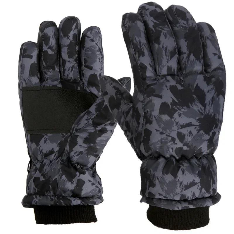 Children Thermal Ski Gloves Winter Outdoor Waterproof Windproof Fleece Child's Warm Snowboard Gloves for Skiing Riding.