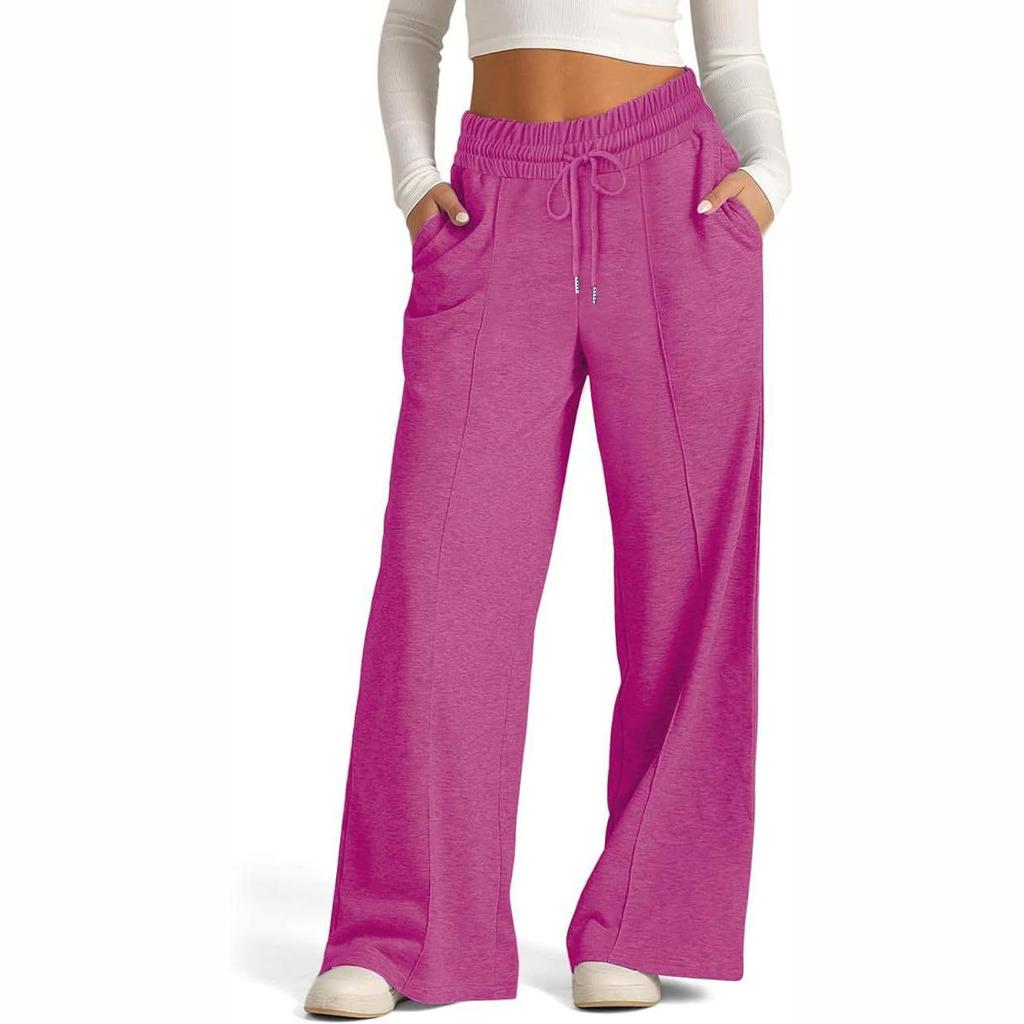 Pantaloni de trening drepți de yoga pentru femei, largi, pantaloni de trening largi pentru exterior, sală de sport, alergare, casual