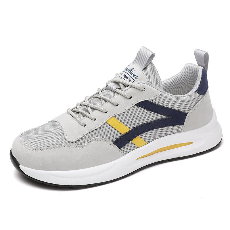 Men’s Jogging Sports Shoes Street Style Khaki Running Sneakers Mesh Retro Grey Plus Size Skate Board Shoes