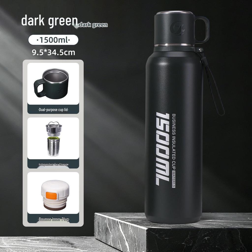 Large Capacity 316 Stainless Steel Thermos with Tea Infuser – Portable, Leak-Proof Bottle for Hot/Cold Retention