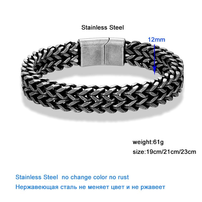 Edelstahl Kette Männer Armband Punk Hand Zubehör Magnetische Verschluss Vintage Armband Männlichen Schmuck Großhandel Weihnachten Geschenke