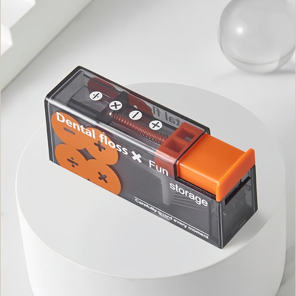 Portable Dental Floss Storage Box Automatic Pop-up Dental Floss Holder for Oral Care Press Type Disposable Dental Floss Stick