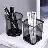 Black Wrought Iron Multi-functional Desk Pen Holder for Office & Study