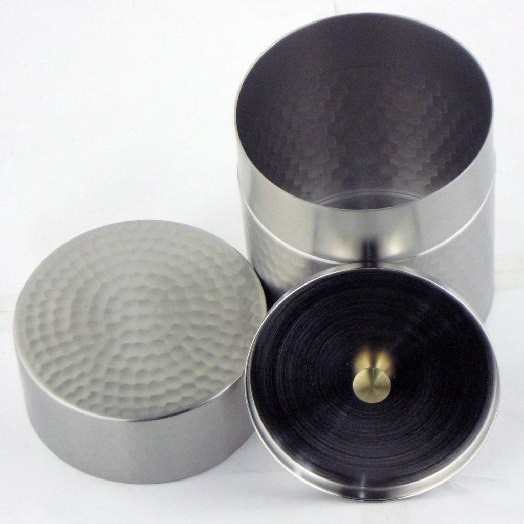 Nagao Stainless Steel Tea Diameter X 11cm Made In Japan 18-8 Caddy, Large, 9.0cm Height, Boxed, SECCHU,