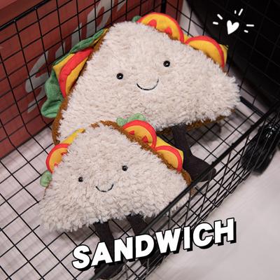 Divertido Sanduíche Foodie Brinquedo de Pelúcia Simulação Hambúrguer Boneca Comida Bebê Conforto Boneca