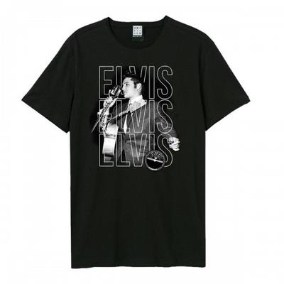 Amplified Unisex Adult Triple Elvis Sun Records & Elvis T-Shirt