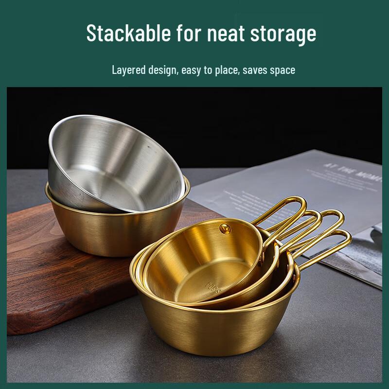 Korean Style 304 Stainless Steel Rice & Mixing Bowl with Handle