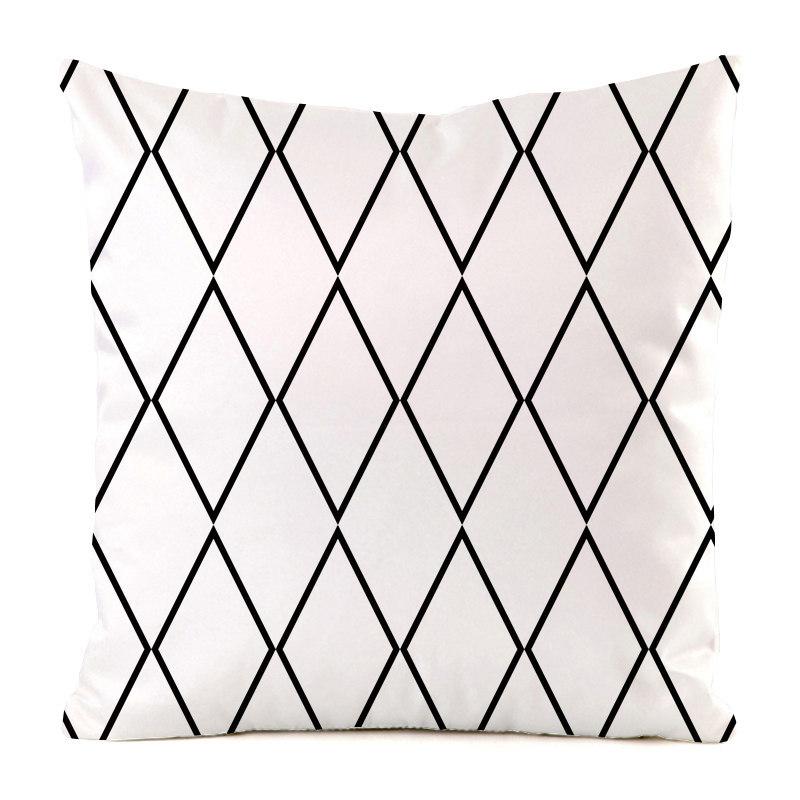 Nordic Minimalist Black And White Texture Digital Printing Short Plush Pillow Covers For Sofa Office Cushion Cover Home Goods