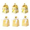 10/20pcs Paper Bee Favors Candy Boxes Gifts Box with White Ribbons for Kid Bee Birthday Party Baby Shower Wedding Party Supplies