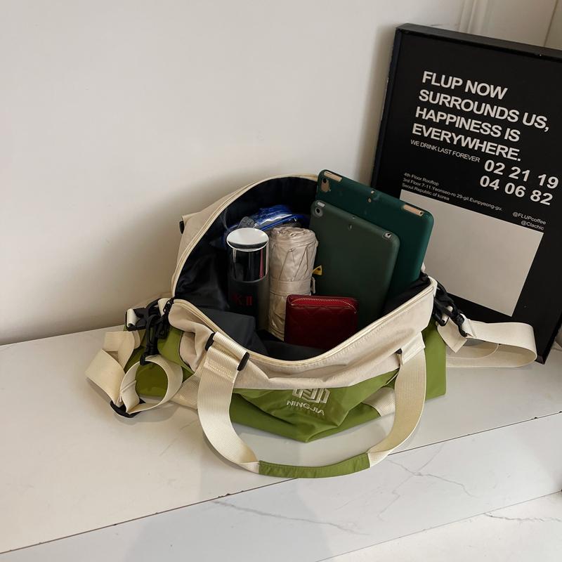 Reisetasche mit großem Fassungsvermögen, mehrfarbige Nähte, Fitnesstasche, Trocken- und Nassfach, Trainingstasche, Gepäcktasche