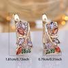 Delicate Colorful Cubic Zirconia Leaf Earrings for Women Vintage Gold Color Fine Jewelry Gift