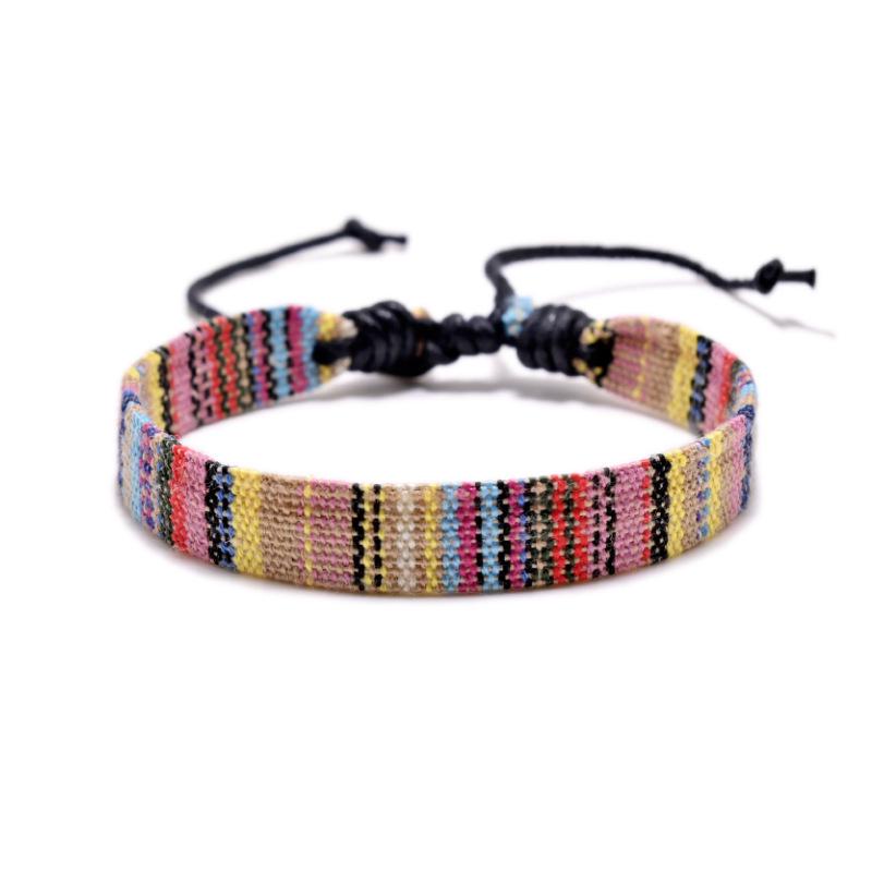 Ethnic Style Multicolor Handwoven Cotton & Linen Bracelet